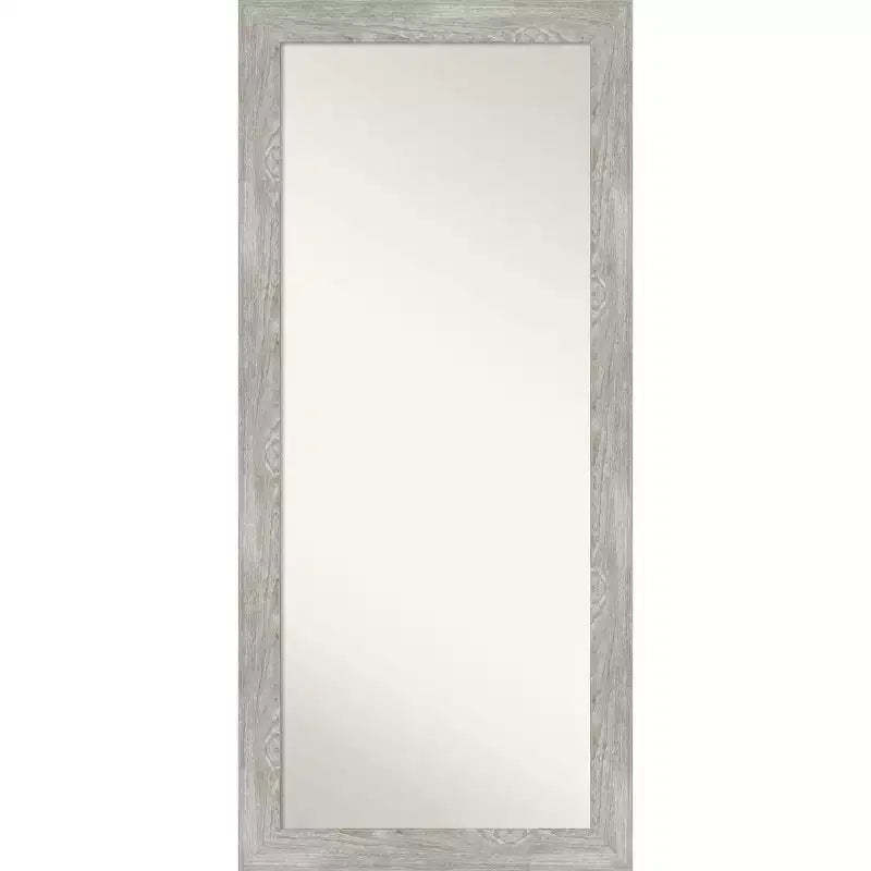 30" x 66" Dove Graywash Framed Full Length Floor/Leaner Mirror - Amanti Art: Rustic Wood Frame, Wall Mountable