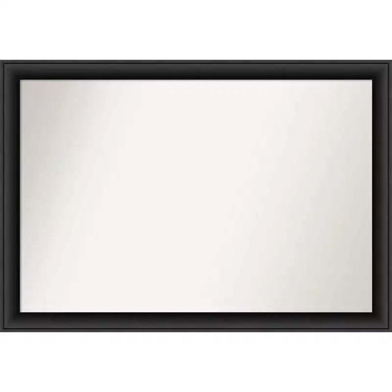 40" x 28" Non-Beveled Nero Wood Bathroom Wall Mirror Black - Amanti Art: Modern Rectangular, Includes Mount Hardware