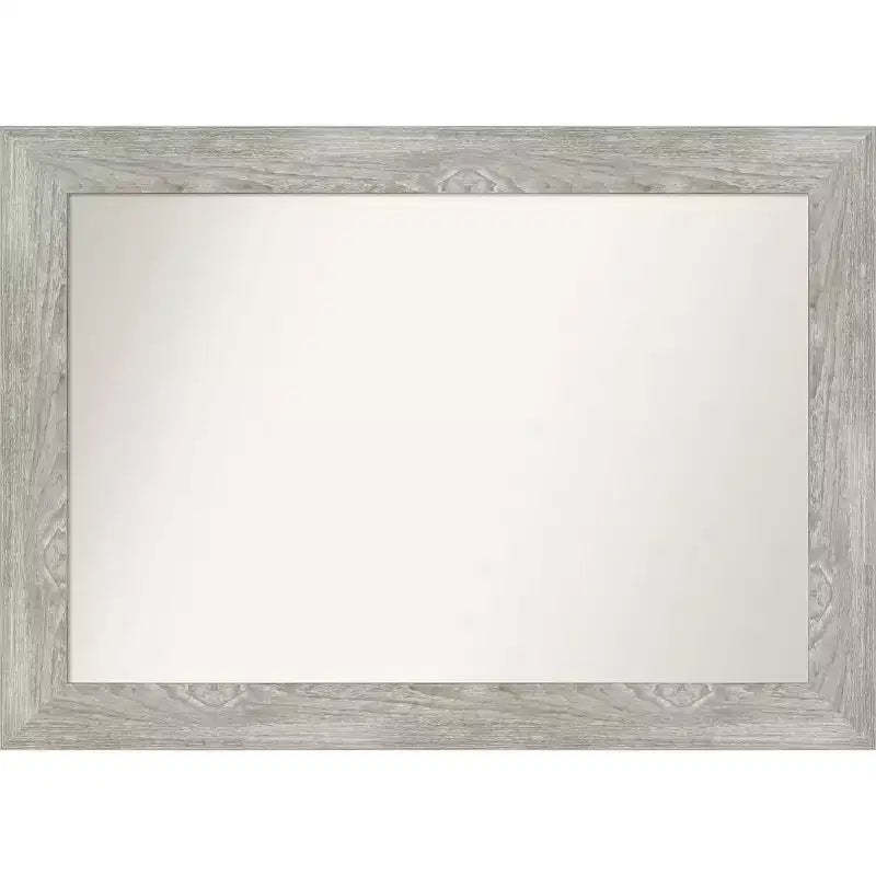 42" x 30" Non-Beveled Dove Gray Wash Wall Mirror - Amanti Art: Modern Rectangle, Polystyrene Frame