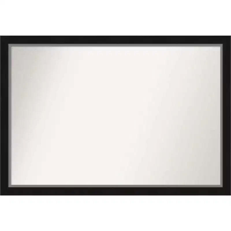 39" x 27" Non-Beveled Eva Narrow Bathroom Wall Mirror Black - Amanti Art: Modern Rectangular, Polystyrene Frame, Wall Mounted