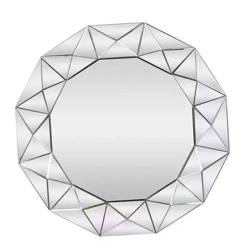 Olivia & May Glam Wood Starburst Wall Mirror Silver: Large Round, No Assembly, MDF Frame