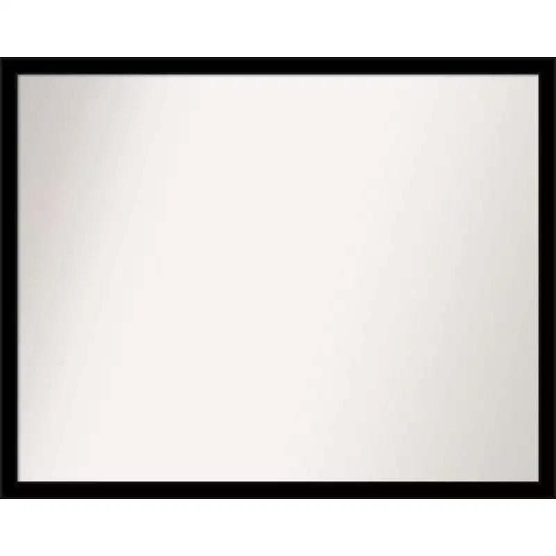 30" x 24" Non-Beveled Bathroom Wall Mirror Jet Black - Amanti Art: Modern Rectangle, Wall Mount, Includes Hardware