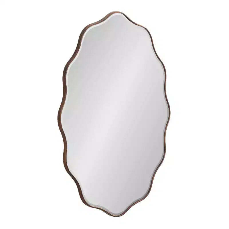 Kate & Laurel All Things Decor 24"X34" Viona Oval Scalloped Mirror Bronze