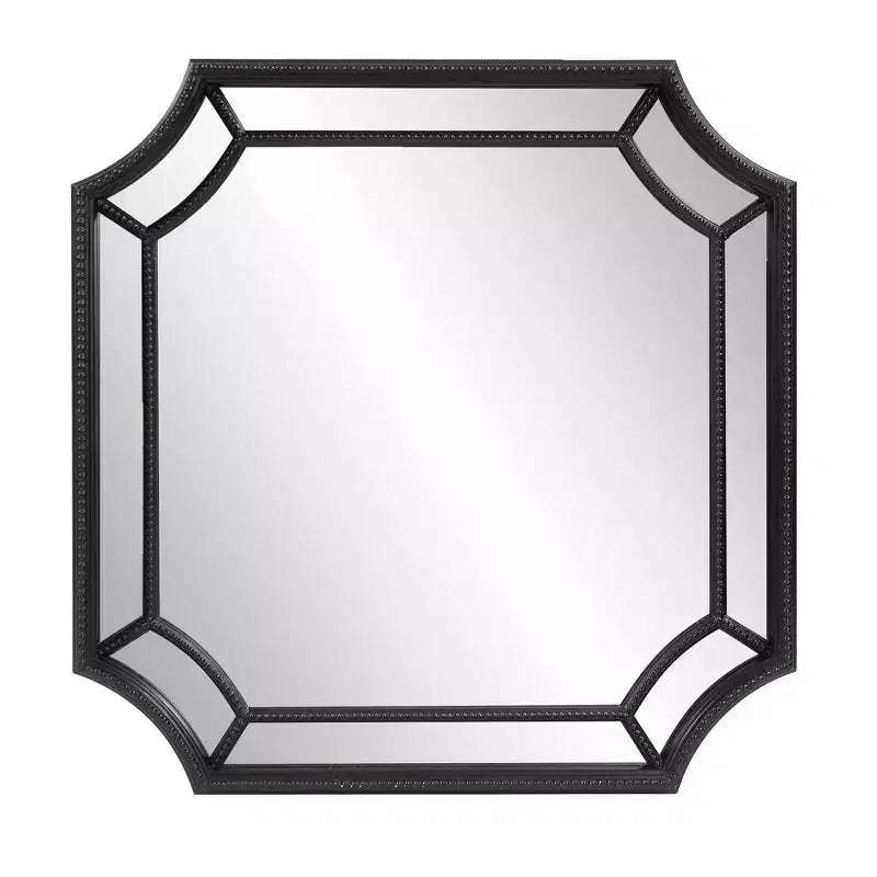 Howard Elliott 35.5"x35.5" Windsor Square Mirror Matte Black: Modern Style, Polyurethane Frame, No Assembly Required