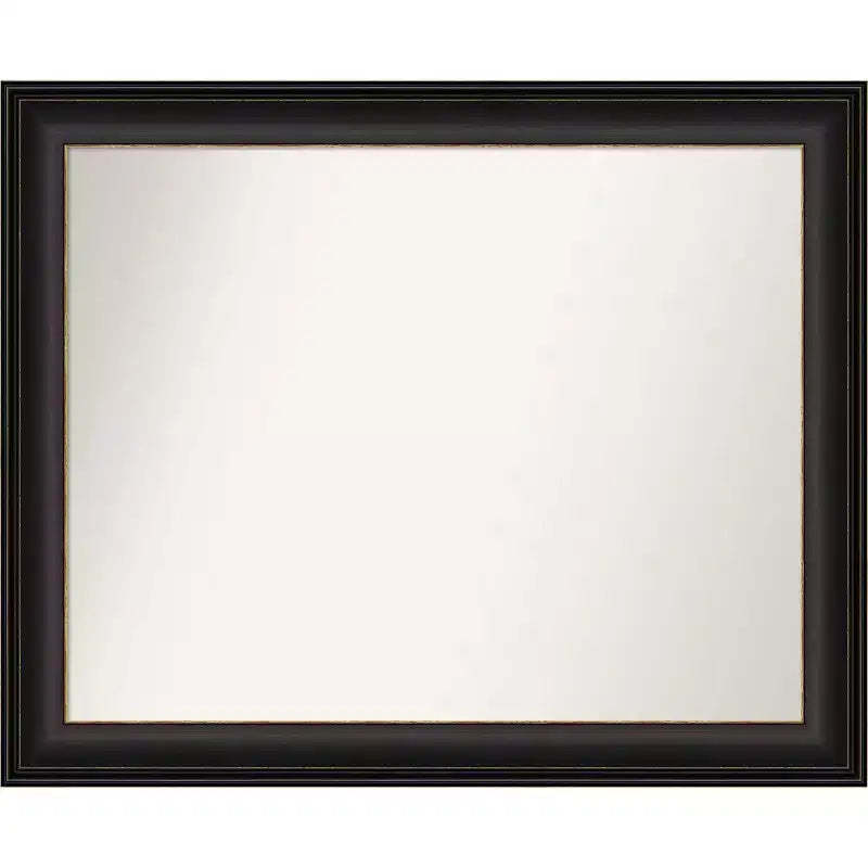 33" x 27" Non-Beveled Trio Oil Rubbed Bronze Bathroom Wall Mirror - Amanti Art: Includes Mounting Hardware, Rectangle Shape