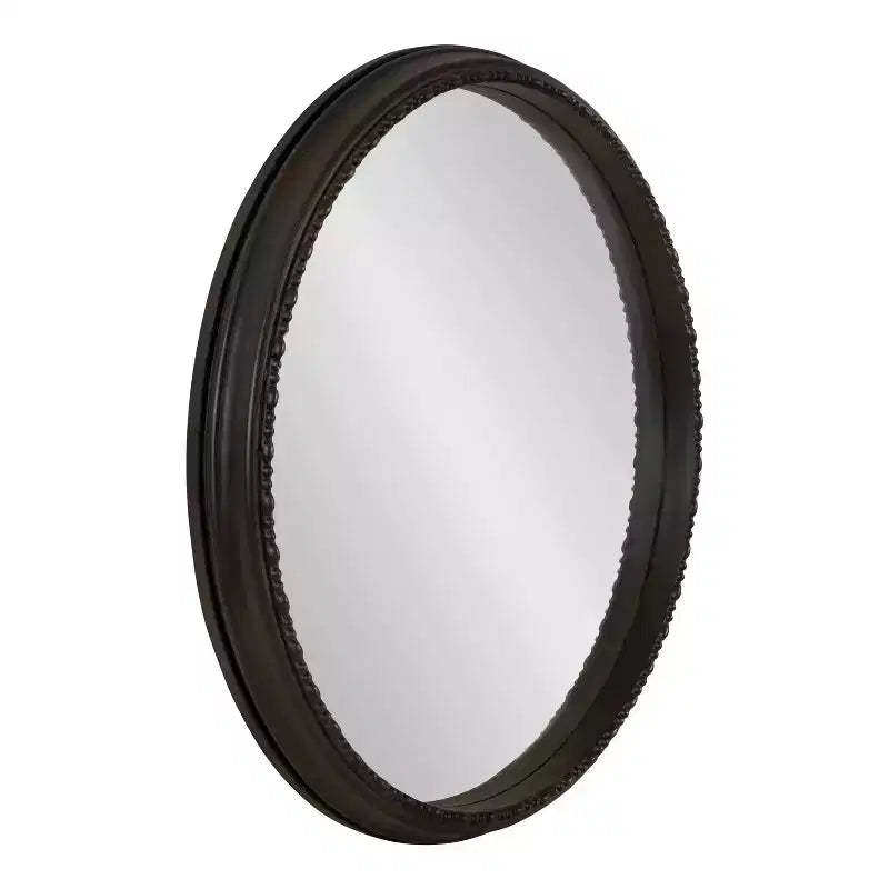 24" x 24" Astele Round Framed Mirror Black - Kate & Laurel All Things Decor