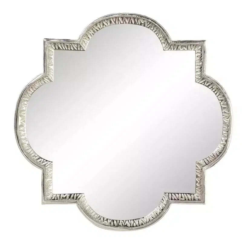 Aluminum Quatrefoil Wall Mirror Gray - Olivia & May
