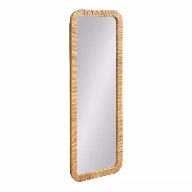Kate & Laurel All Things Decor 18"X48" Rahfy Rectangle Framed Wall Mirror Natural