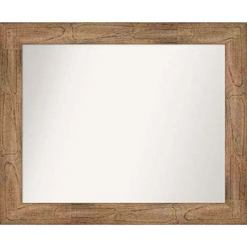 34" x 28" Non-Beveled Owl Brown Wood Wall Mirror - Amanti Art: Modern Style, Rectangular, Includes Mount Hardware