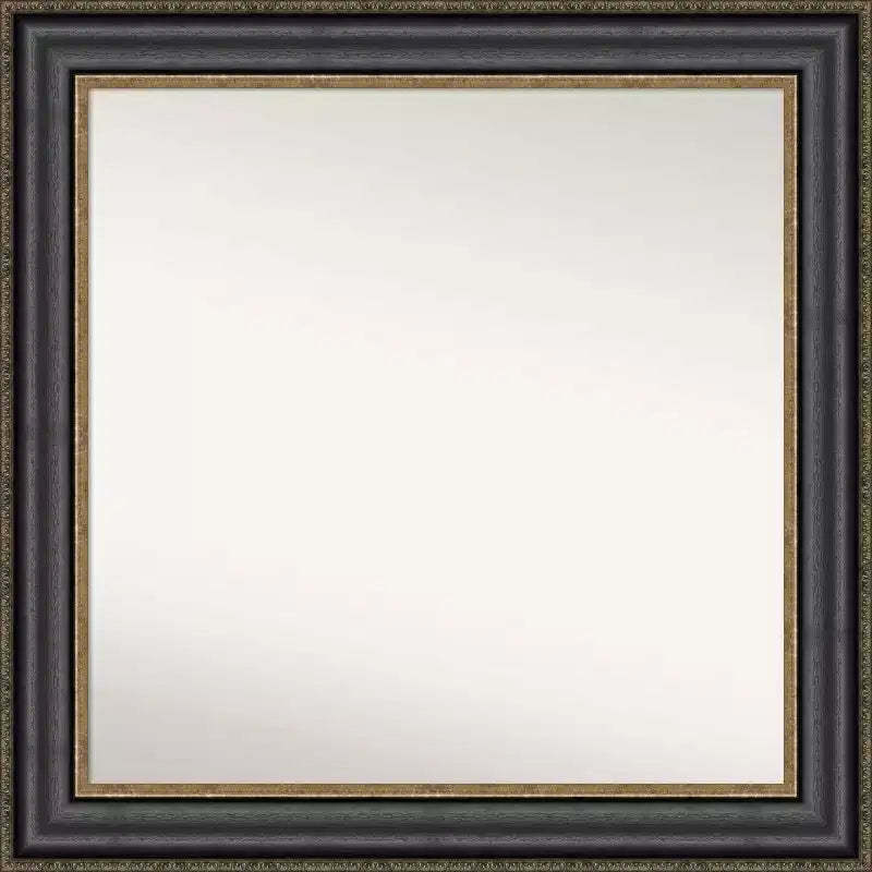 32" x 32" Non-Beveled Thomas Black Bronze Wall Mirror - Amanti Art