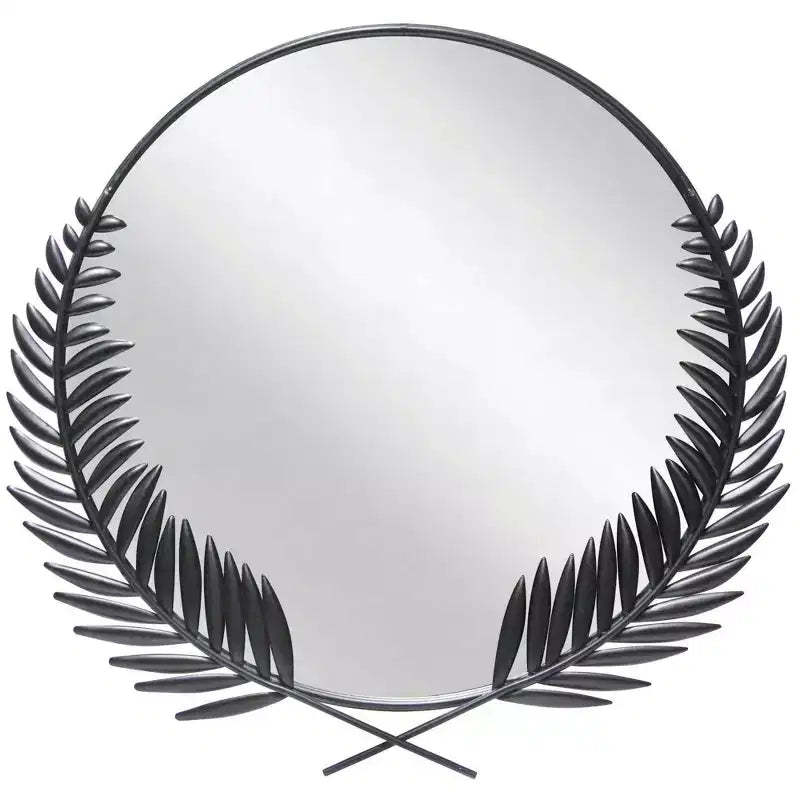 21" Empress Grecian Round Wall Mirror Black/White - Infinity Instruments: Modern Style, Metal Frame, No Assembly Required