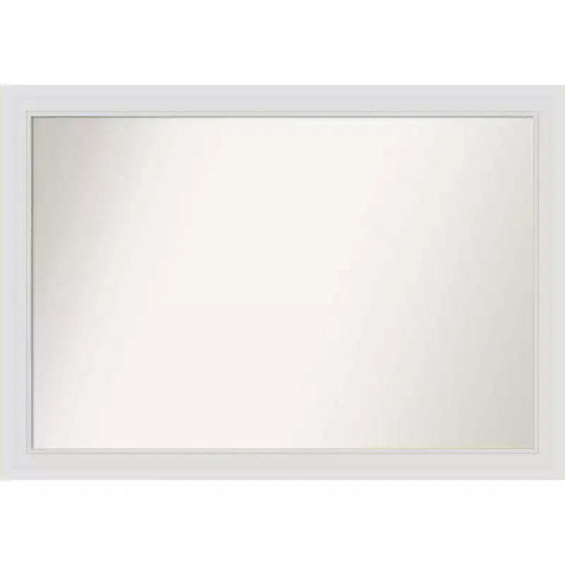 40"x28" Non-Beveled Flair Soft White Narrow Wall Mirror - Amanti Art: Modern Style, Polystyrene Frame