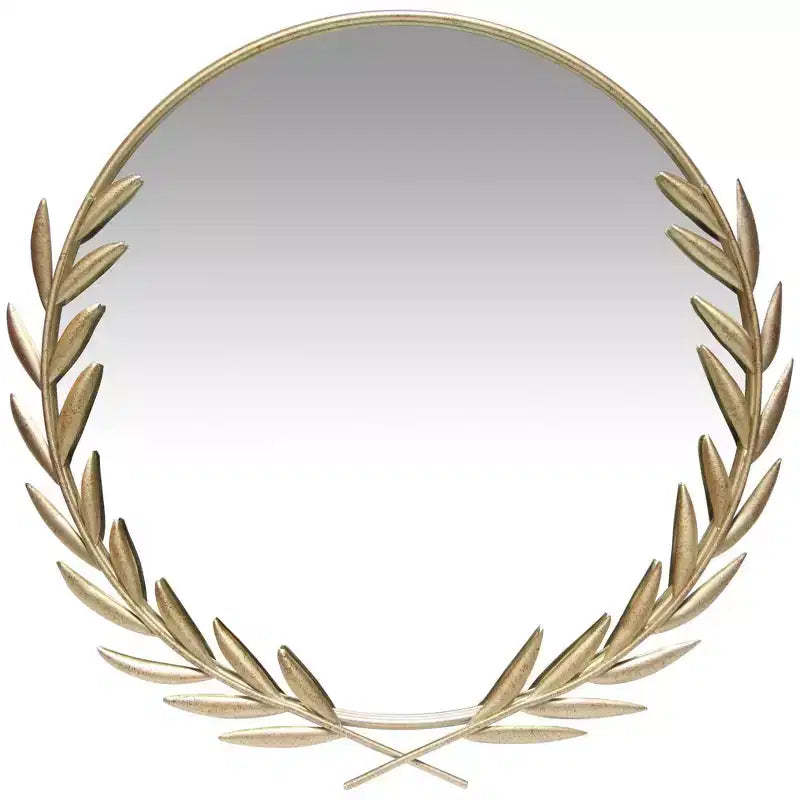 21" Emperor Grecian Round Wall Mirror Gold - Infinity Instruments: Antique-Style, Keyhole Mount