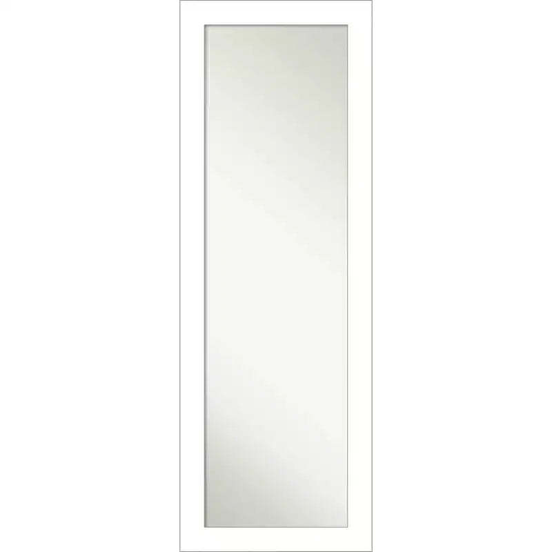 Amanti Art 18"x52" Wedge Framed On the Door Mirror White: Modern Polystyrene Frame, No Assembly Required