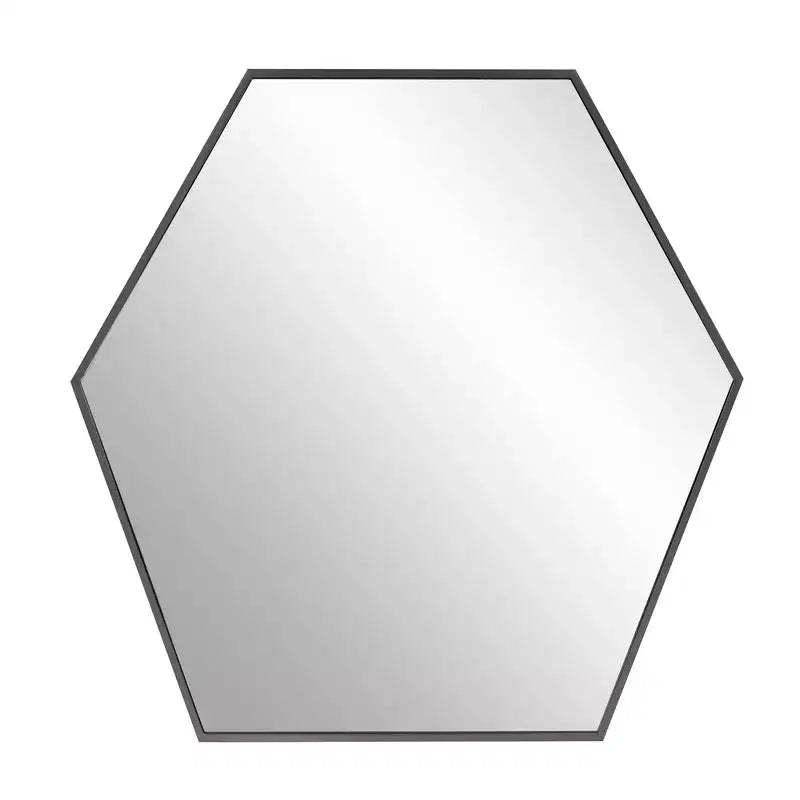 Howard Elliott 30"x30" Hexagonal Shaped Metal Framed Wall Mirror Silver
