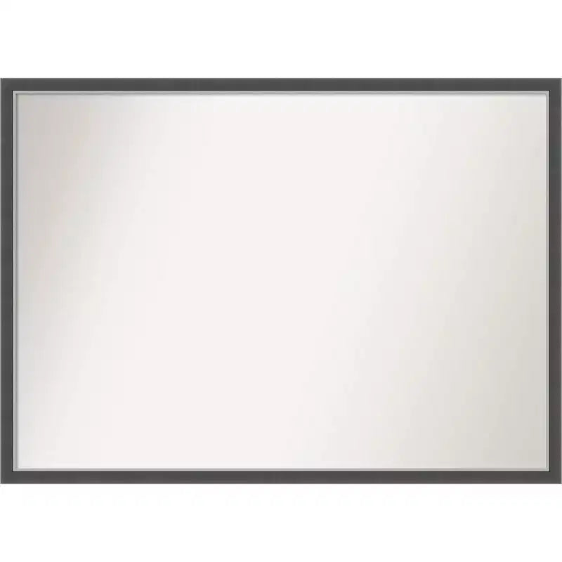 40" x 29" Non-Beveled Eva Thin Bathroom Wall Mirror Black - Amanti Art: Modern Rectangle, Wall Mount