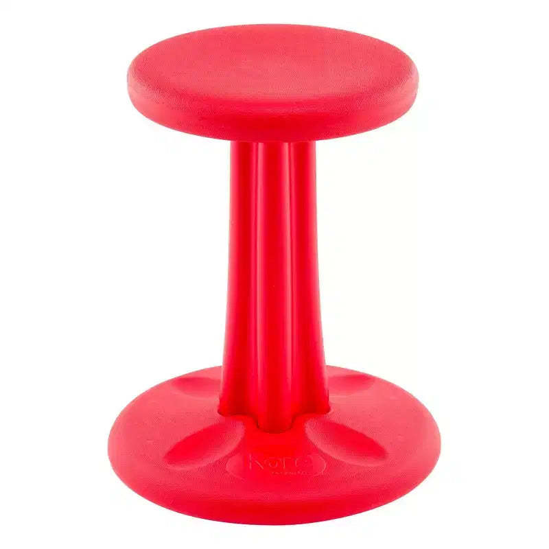 16" Junior Wobble Chair Red - Kore: Active Sitting Stool, Fixed Height, Kids, 275 lb Capacity, Plastic Frame