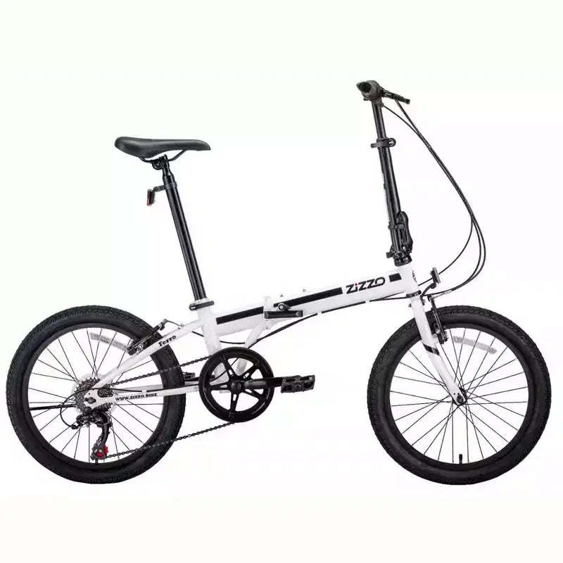 ZiZZO Ferro 7-Speed Steel 20" Folding Bike - White