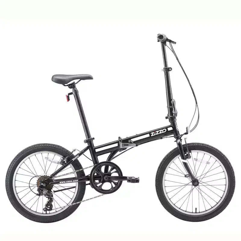 ZiZZO Ferro 7-Speed Steel 20" Folding Bike - Black