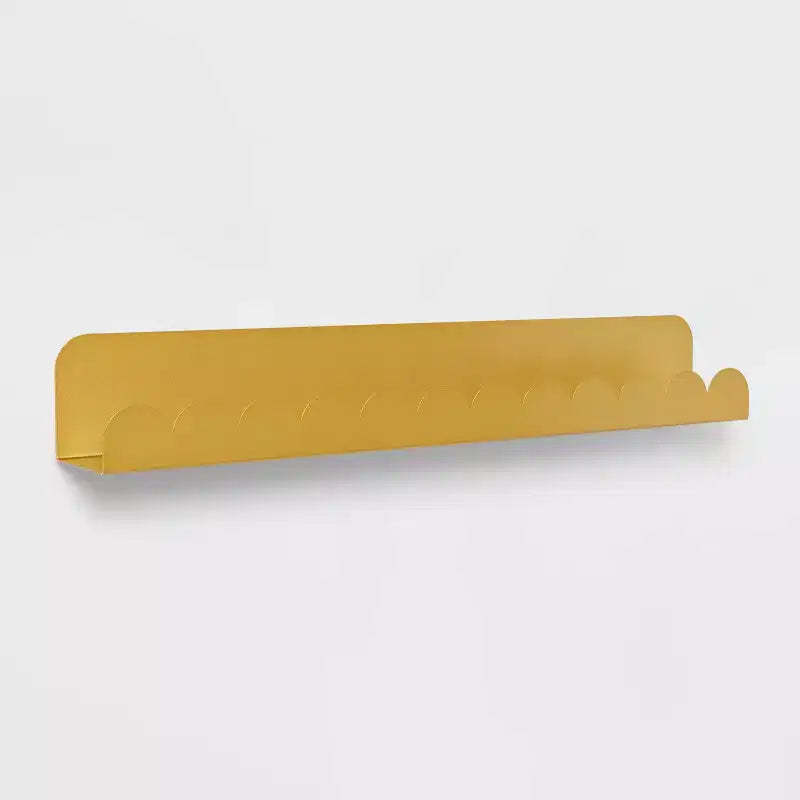 Metal Luxe Kids' Wall Shelf Gold - Pillowfort™: Scalloped Floating Iron Wall Organizer, 24" Wide