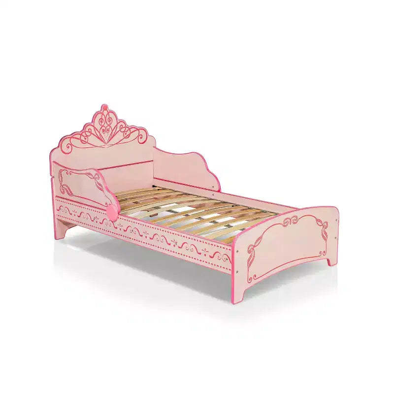 Twin Nemma Princess Crown Twin Kids' Bed Pink - Homes: Inside + Out: Modern Kids Bedroom Furniture, Decorative Scrollwork