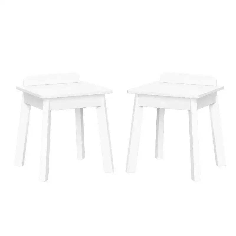 RiverRidge Kids' 2pc Chairs for Playroom/Nursery and Daycare White: MDF Frame, ASTM & CPSIA Certified, Ages 3+