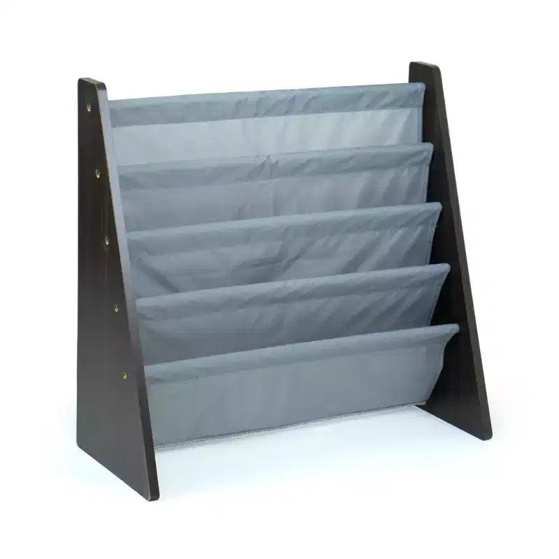Sumatra Kids' Bookshelf 4 Tier Book Organizer Espresso/Gray - Humble Crew: Toddler Bookcase, MDF, Anti-Tip, Open Shelves