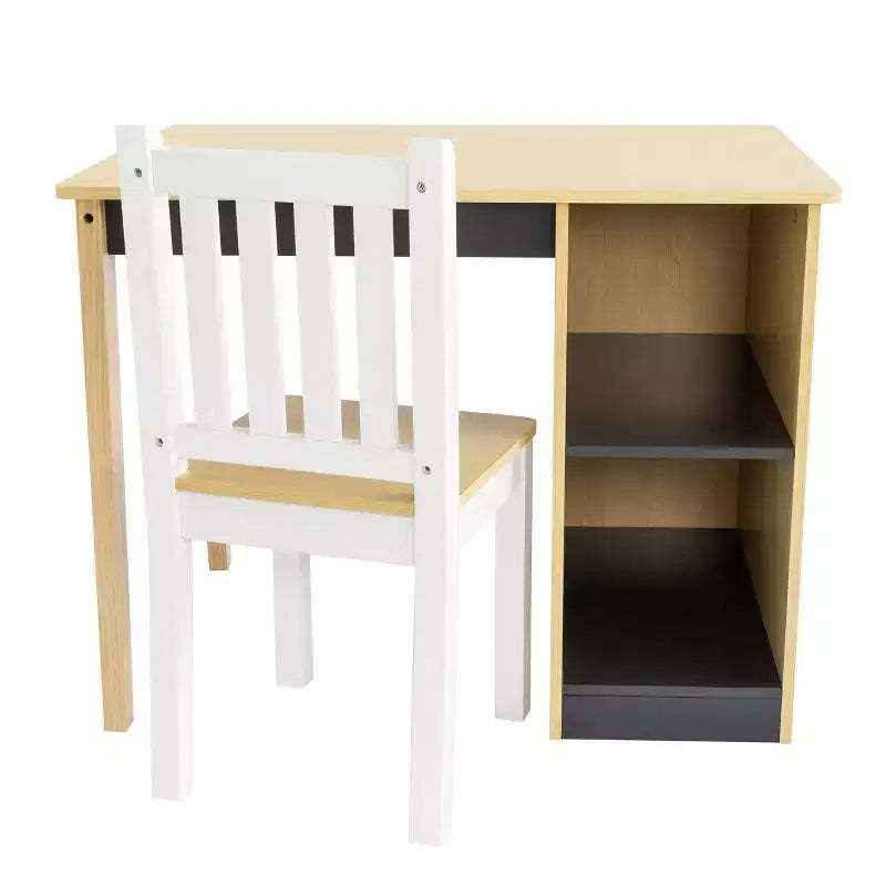 Humble Crew Kids' Toddler Desk & Chair Set Natural Wood: MDF Frame, Rectangle Table, 3+ Years, 2-Piece Set