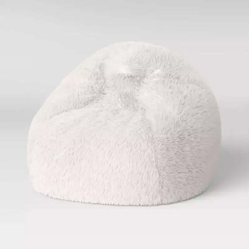 Long Fur Kids' Bean Bag Cream - Pillowfort™