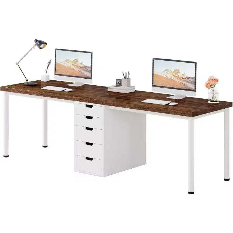 Lantine 78.74 Inches Computer Desk with 5 Drawers