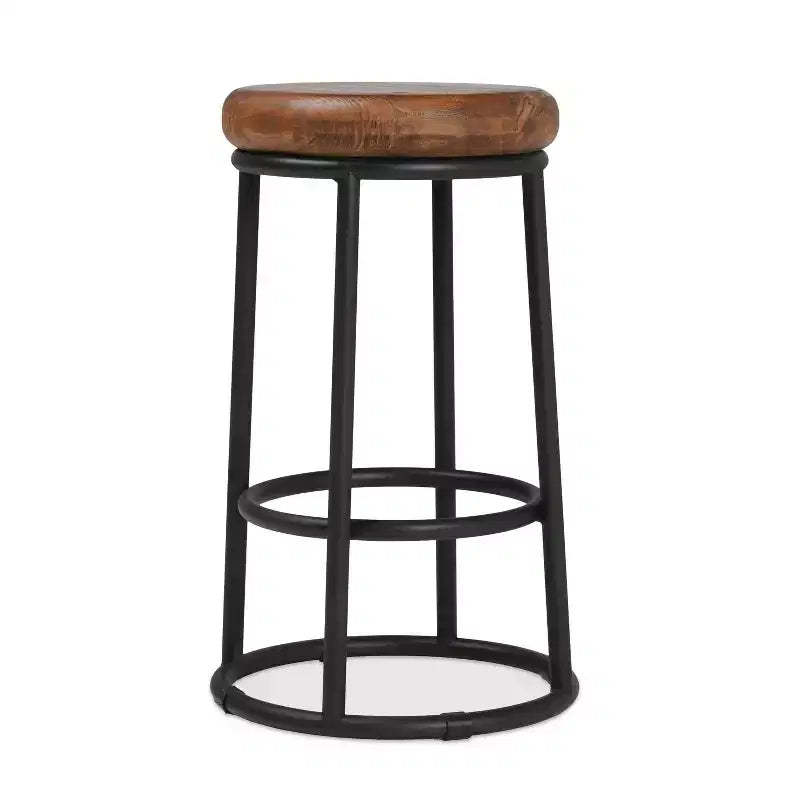 Christopher Knight Home Aurora Classic Indoor Wood and Metal 24 Counter Stool with Footrest, Brown/Black