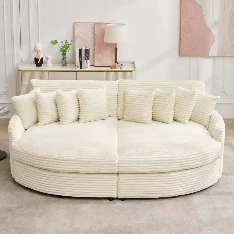 Hyleory Corduroy Oversized left and right chaise lounge Sectional Sofa with 8 pillows,Upholstered Convertible Sofa