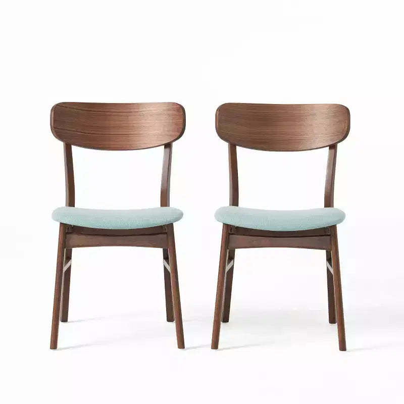 Christopher Knight Home Lucious Modern Upholstered Dining Chairs (Set of 2), Mint/Walnut