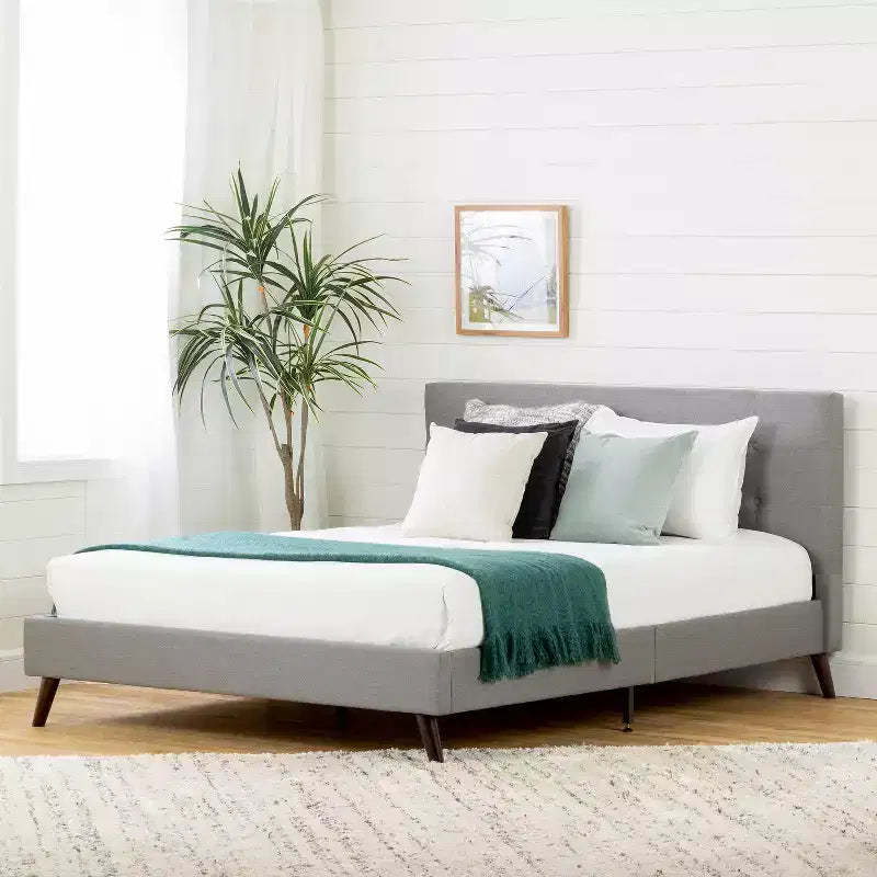 HomeStock Upholstered Platform Bed and Headboard