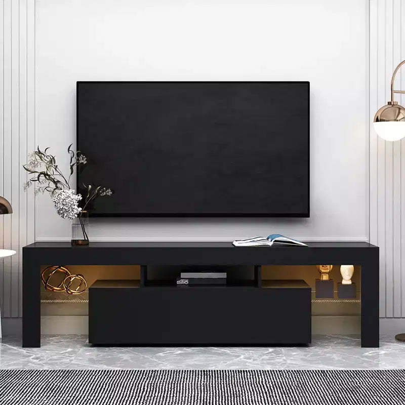 Modern TV Stand For TVs Up to 70, Entertainment Center with Storage Drawer, Media Console Table for Living Room Bedroom Office