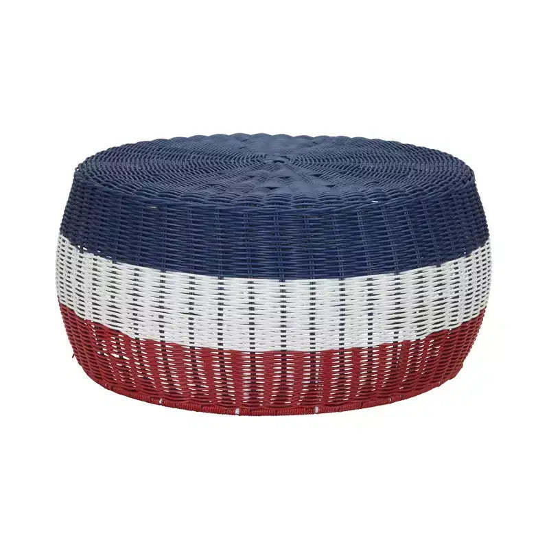 Handwoven Resin Ottoman Table