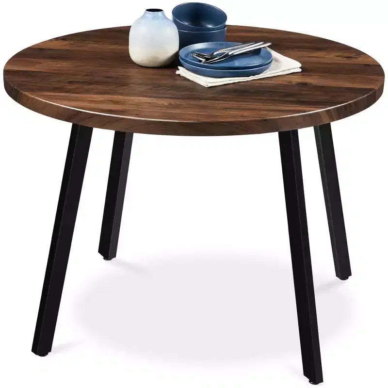 Best Choice Products 35.5in Mid-Century Modern Round Dining Table w/ Steel Legs, Adjustable Feet