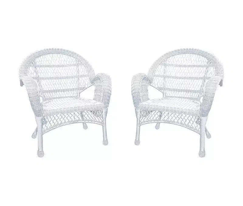 HomeStock White Wicker Chair - Set of 4