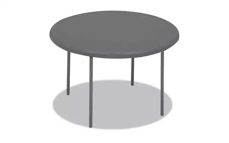 Iceberg IndestrucTable Classic Folding Table, Round, 48 x 29, Charcoal