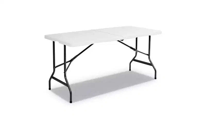 Iceberg IndestrucTable Classic Bi-Folding Table, Rectangular, 60 x 30 x 29, Platinum