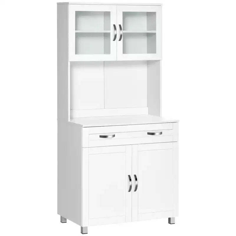 HOMCOM 67 Buffet with Hutch, Modern Kitchen Pantry, Freestanding Storage Cabinet with Framed Glass Doors, Shelves and Drawers