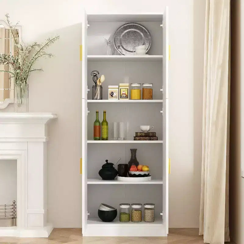 Famapy 5-Shelf Kitchen Cabinet Pantry Cabinet 4-Door Adjustable Shelves