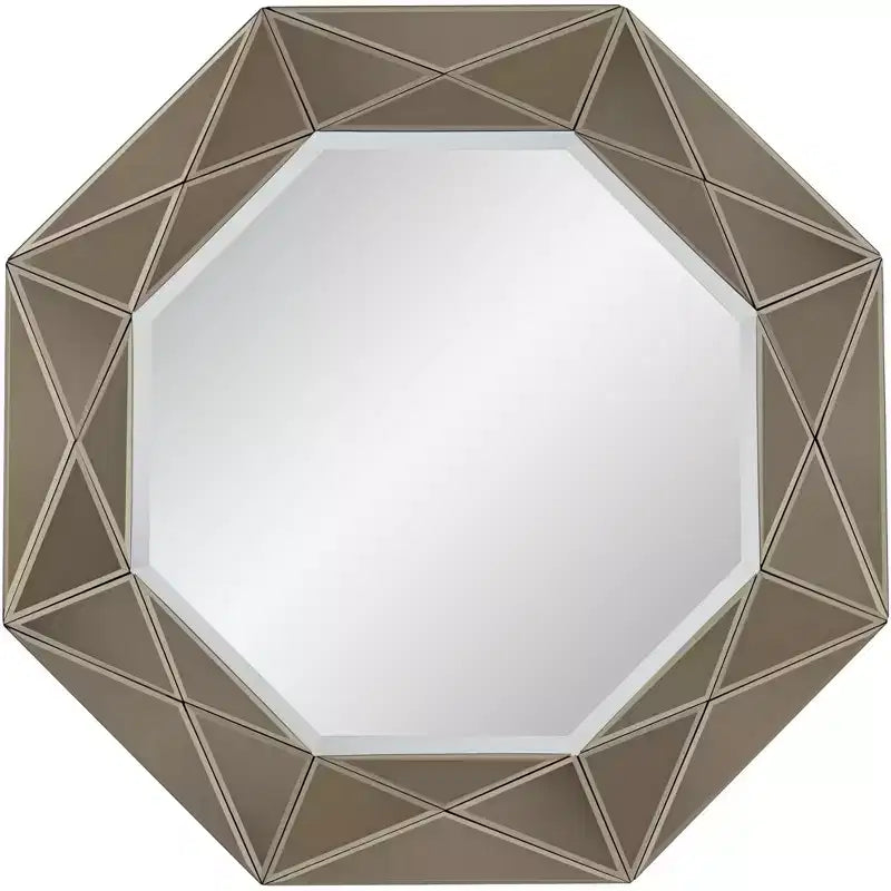 Possini Euro Design Possini Euro Aubrey 33 x 33 Champagne Beveled Wall Mirror