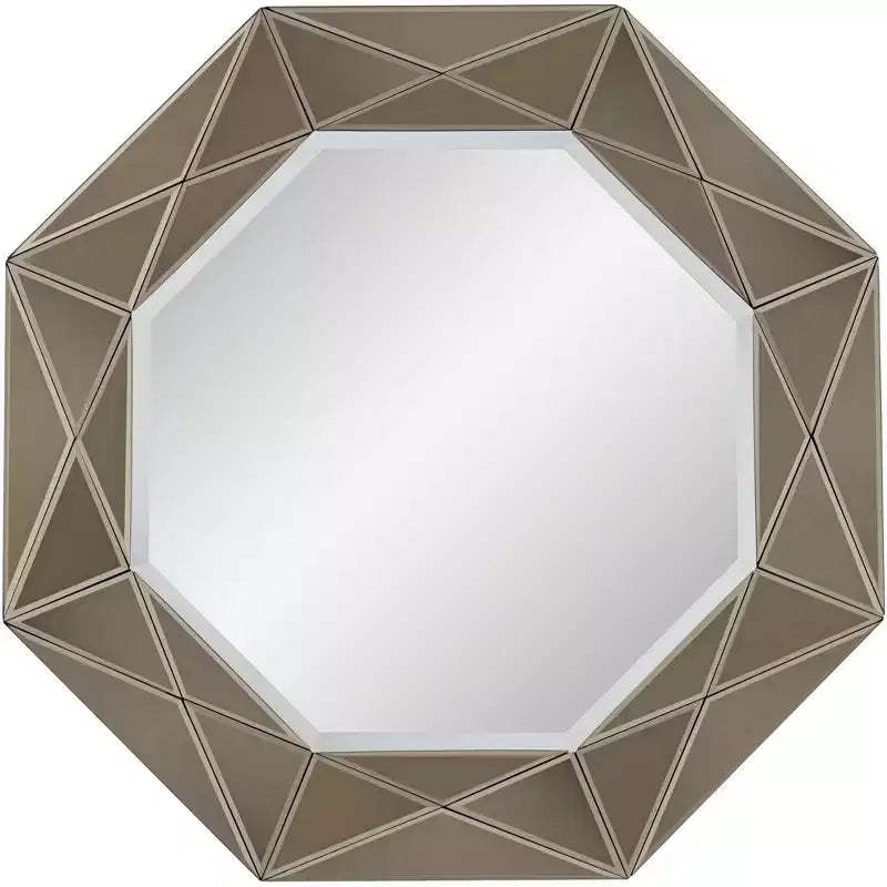 Possini Euro Design Possini Euro Aubrey 33 x 33 Champagne Beveled Wall Mirror