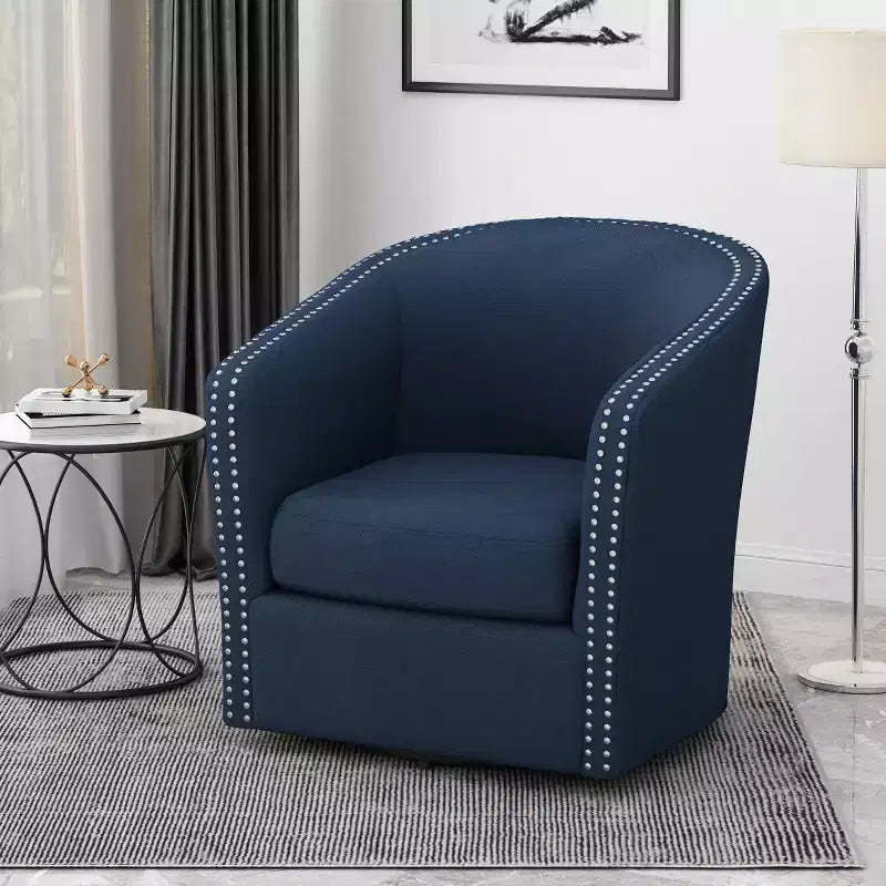 GDFStudio Leily Contemporary Fabric Swivel Club Chair