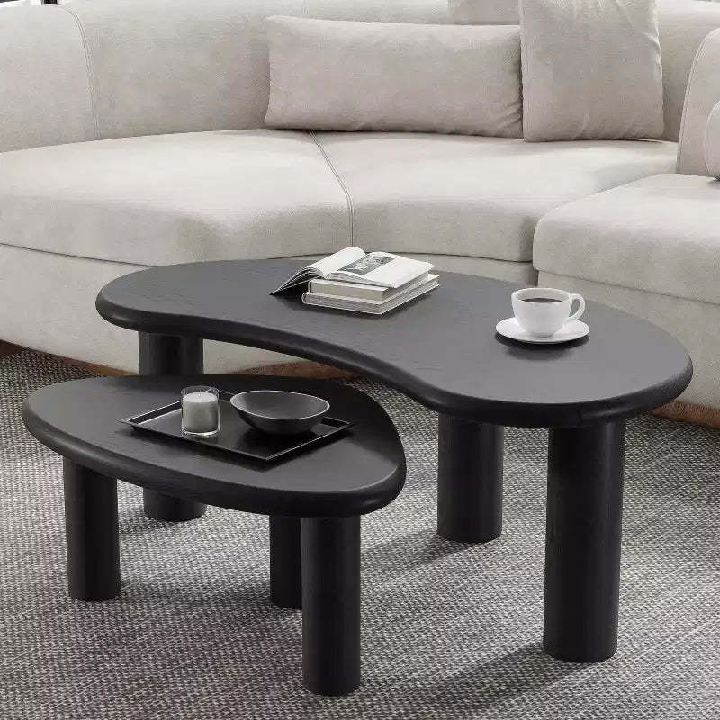 PexFix Cashew Solid Wood Coffee Table Sofa Side Table Set