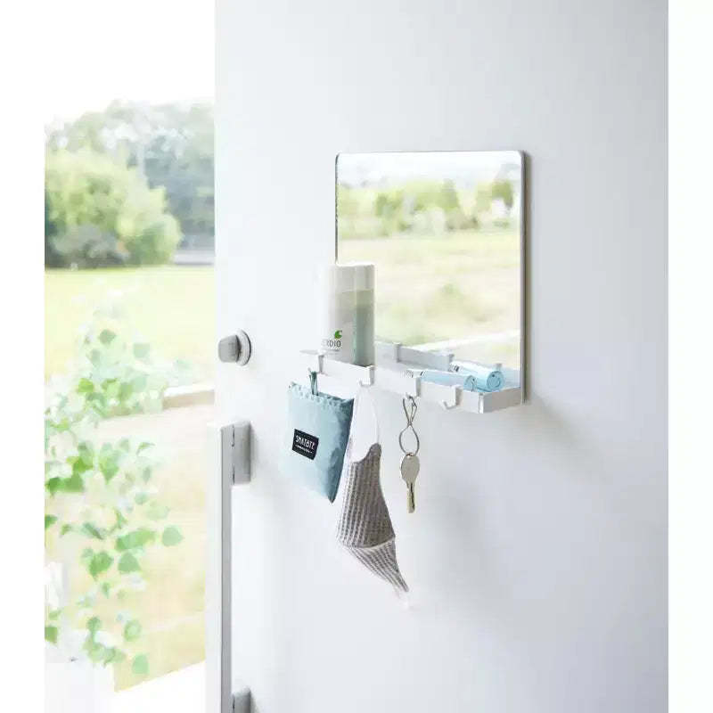 Yamazaki Home - Magnetic Mirror with Storage Rack - Glass