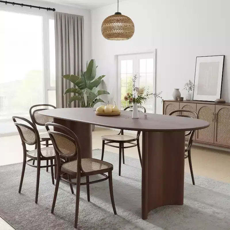 PexFix Haiden Oval 67x33.5 Dining Table Solid Wood Kitchen Tables
