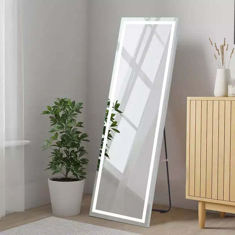 PexFix 63 in. W x 16 in. H Rectangular Vanity Mirror with Lights Wall Mirror in Silver