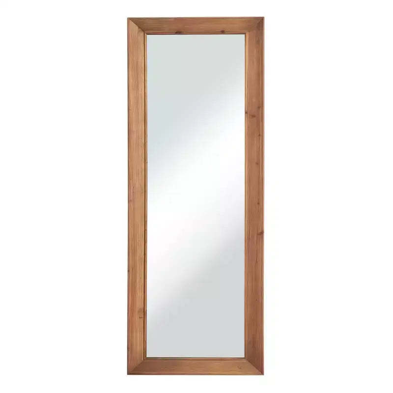 PexFix 21 in. W x 64 in. H Modern Solid Wood Rectangle Framed Full Length Decorative Mirror in Brown